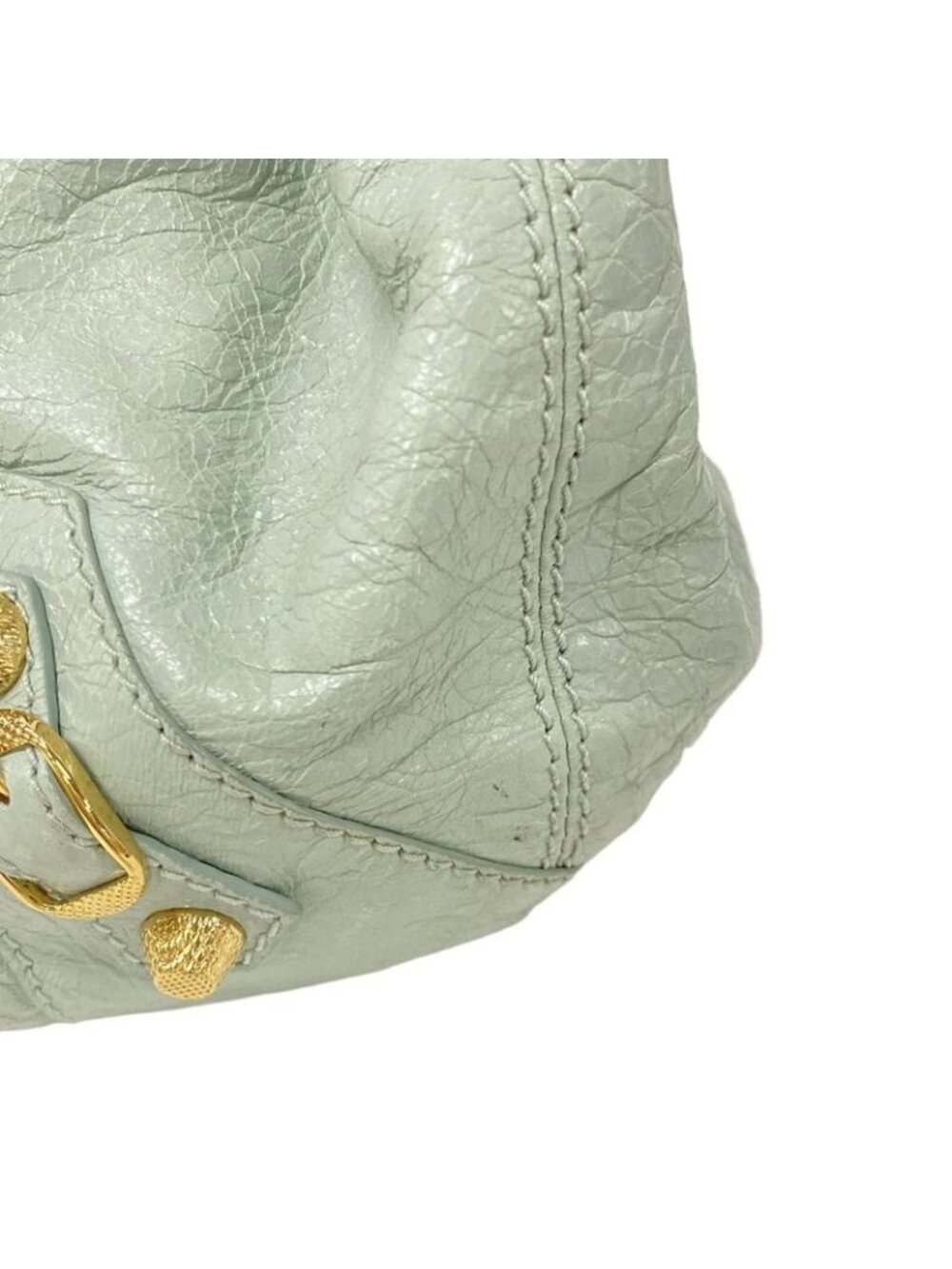 Balenciaga Handbag Giant Mini Pom Light Blue Leather - Picture 15 of 15